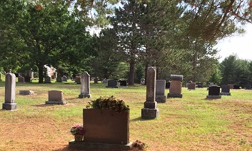 a view from the west side of the cemetery
